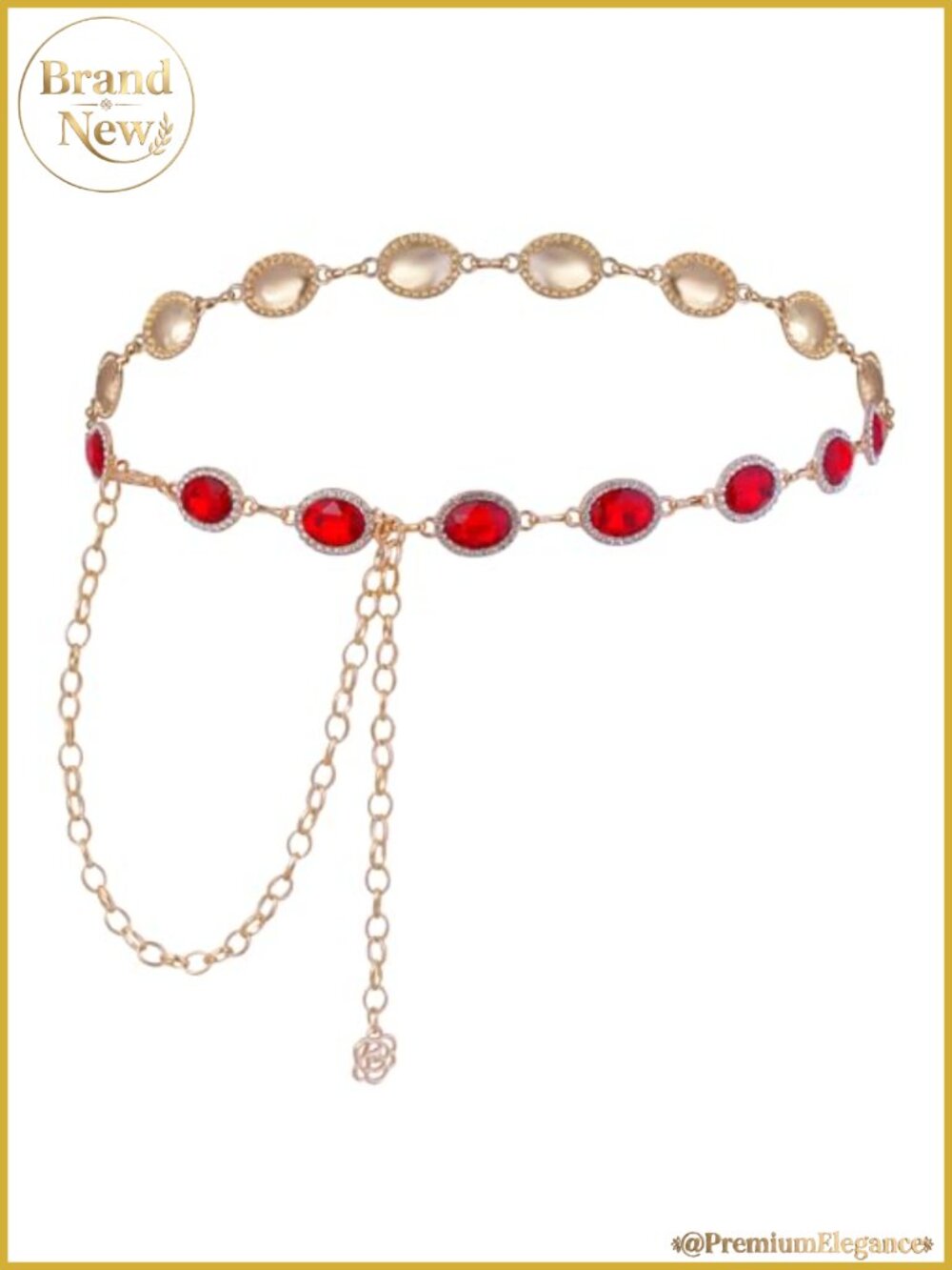 Red Chain Belt Western Waist Chain for Women Metal Cowgirl